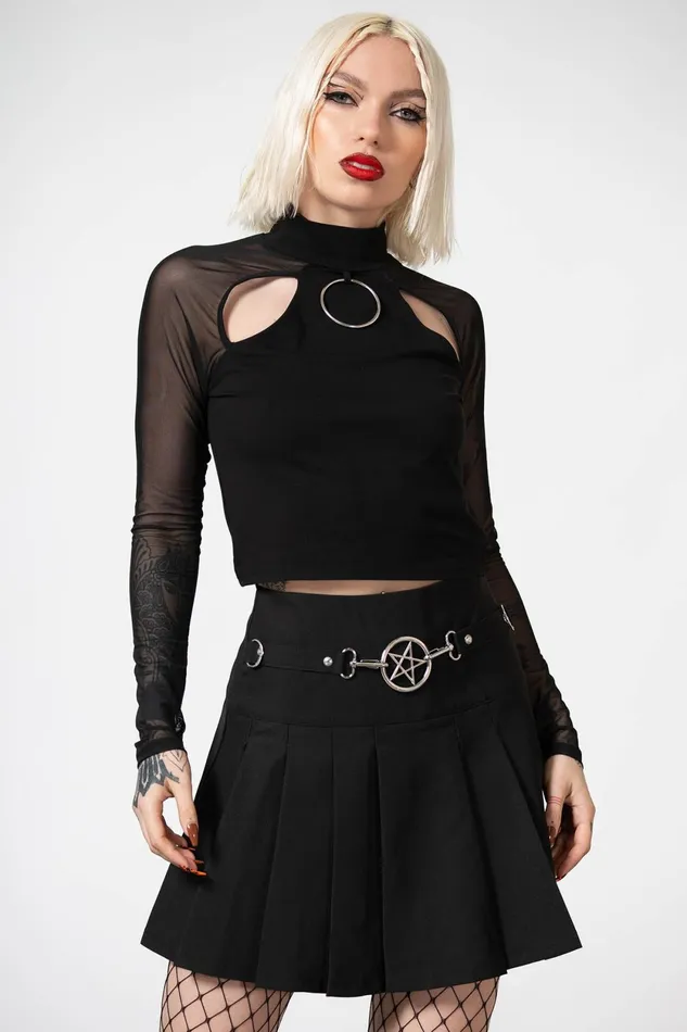 Women Mini Skirts Killstar Scary Pleated Skirt