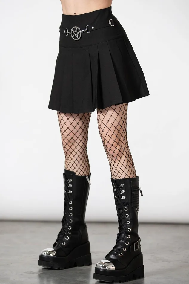 Women Mini Skirts Killstar Scary Pleated Skirt