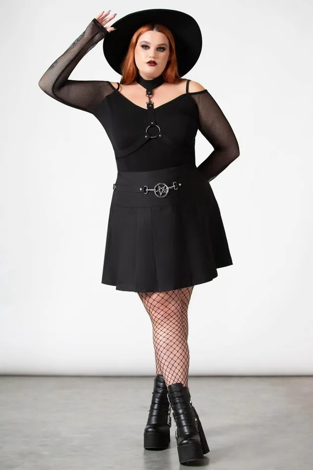 Women Mini Skirts Killstar Scary Pleated Skirt