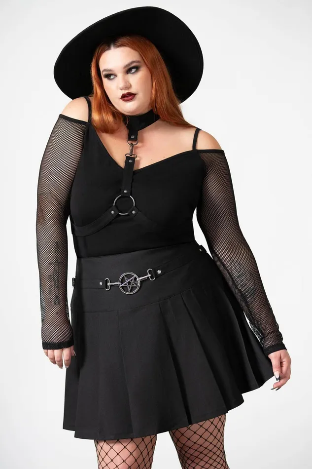 Women Mini Skirts Killstar Scary Pleated Skirt
