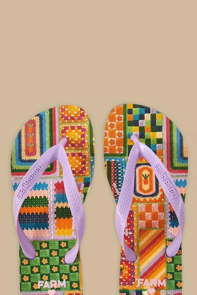 Women Mixed Crochet Havaianas Sandals Mixed Crochet Multicolor FARM Rio Sandals Women Mixed Crochet Havaianas Sandals Mixed Crochet Multicolor FARM Rio Sandals