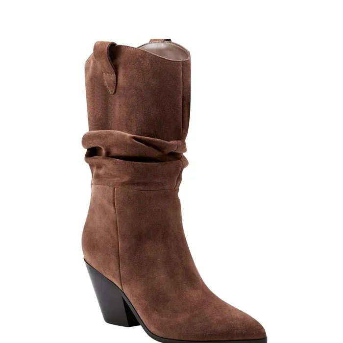 Women Myleea Slouchy Boot Brown Suede Marc Fisher Boots and Booties