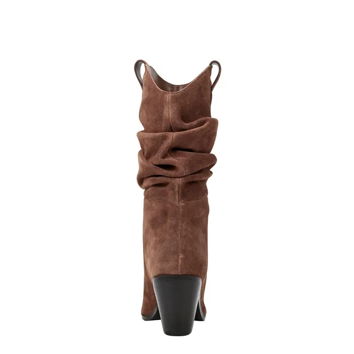 Women Myleea Slouchy Boot Brown Suede Marc Fisher Boots and Booties