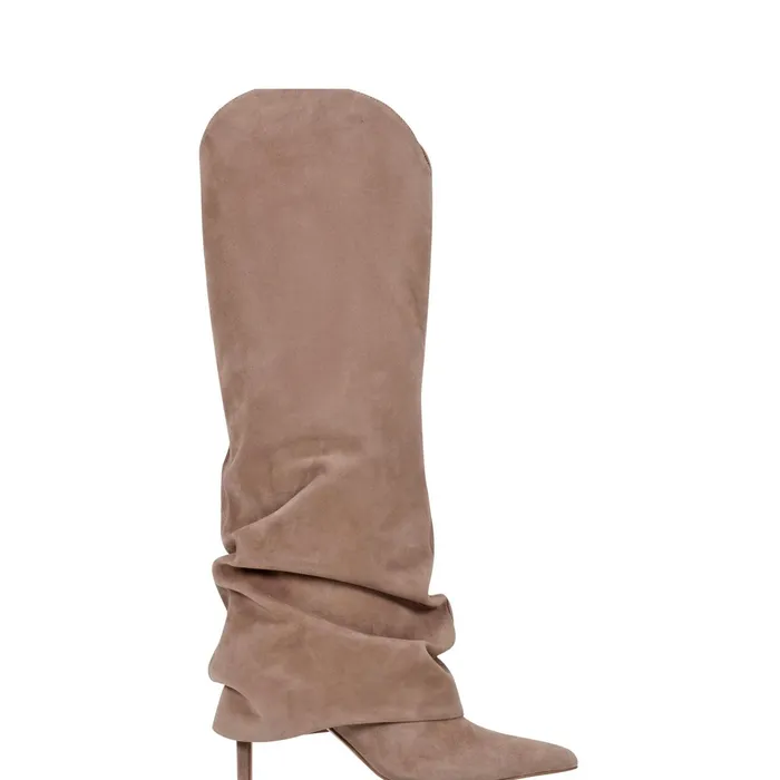 Women Nairine Foldover Dress Boot Natural Suede Marc Fisher Dress Boots
