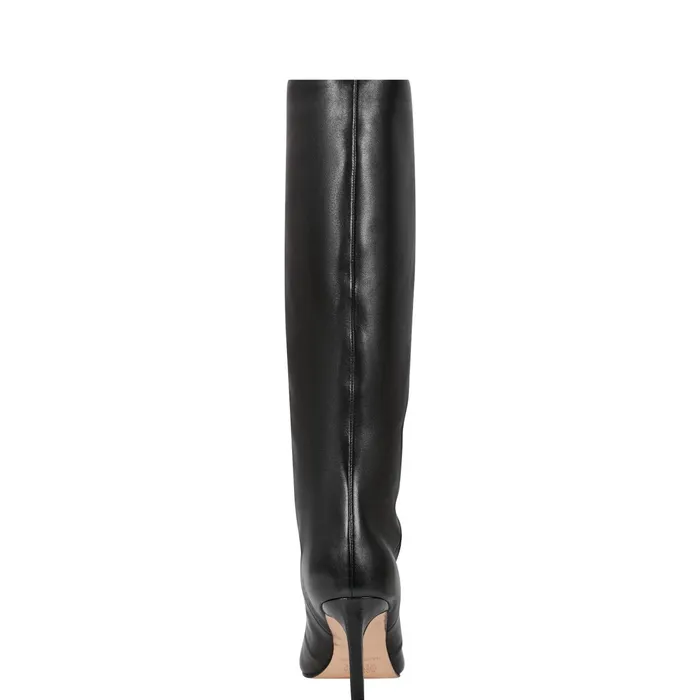 Women Narysa Dress Boot Black Leather Marc Fisher Boots and Booties