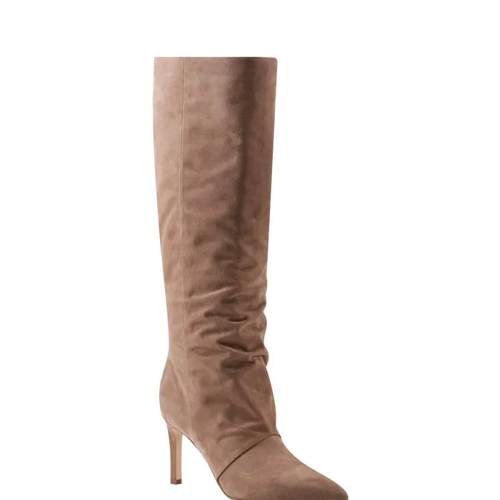 Women Narysa Dress Boot Natural Suede Marc Fisher Dress Boots