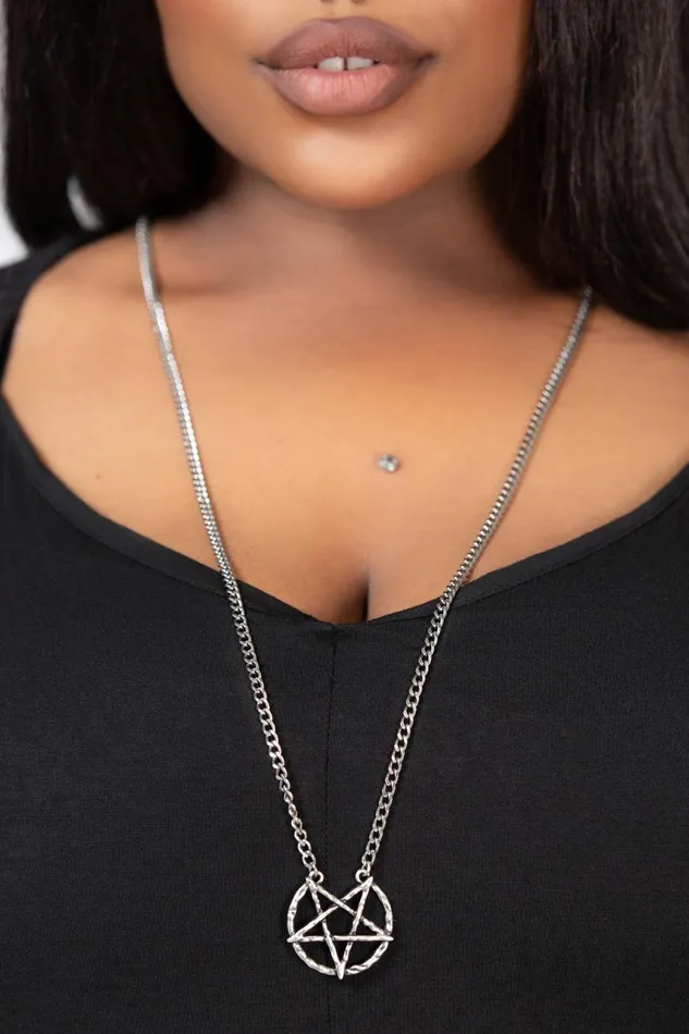 Women Necklaces Killstar Broken Seal Pentagram Necklace