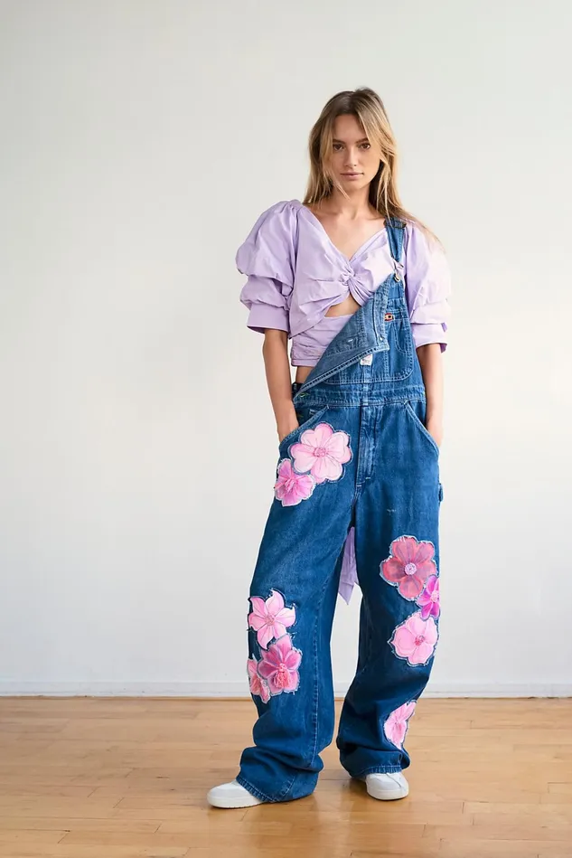 Women Overalls Free People Rialto Suzy Overalls Hot Pink Floral