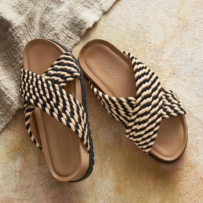 Women Pagoda Sandals Black White Sundance Catalog Sandals