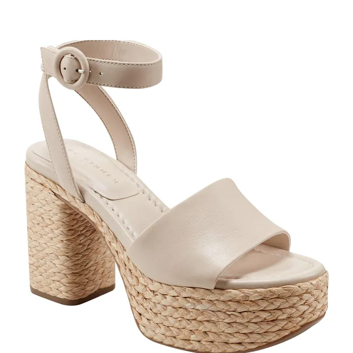 Women Palyca Platform Espadrille Sandal Natural Leather Marc Fisher Sandals
