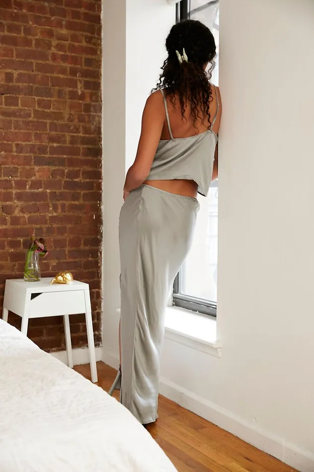 Women Party Dresses Free People Mist Solid Bias Maxi Set Dusk