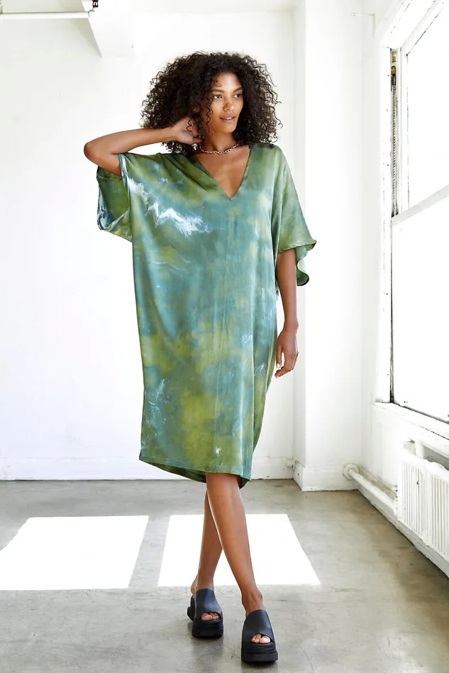 Women Party Dresses Free People Washed Kaftan Kelp