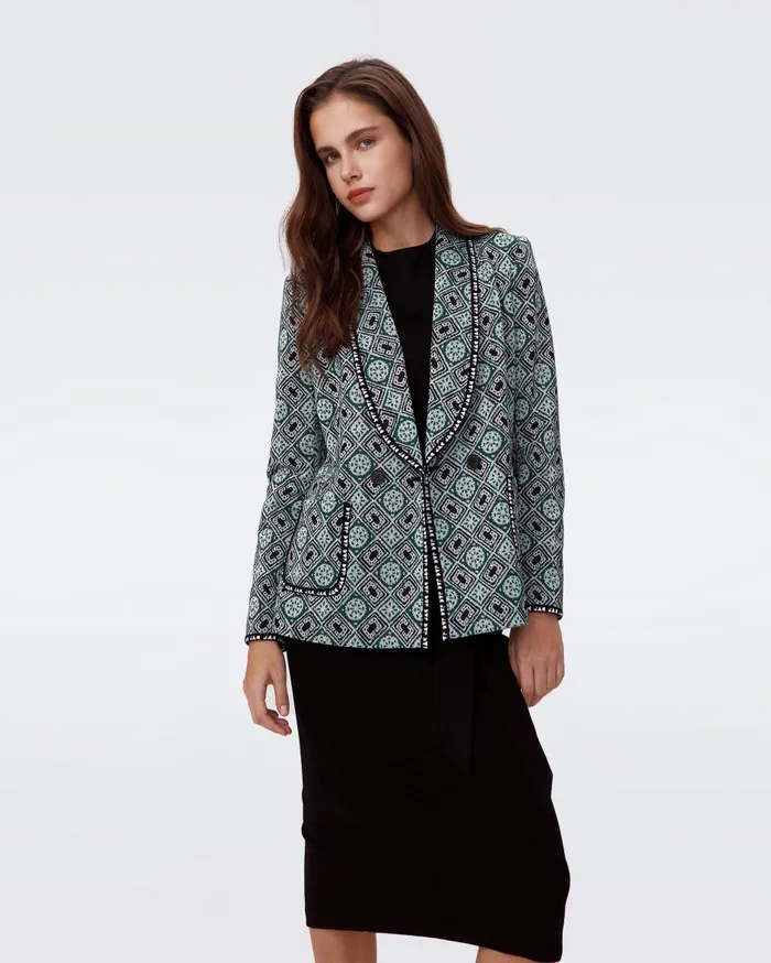 Women Penelope Jacket Paper Cut Geo DVF Jackets and Coats