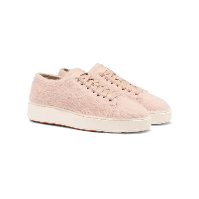 Women Pink Wool Sneaker Santoni Sneakers