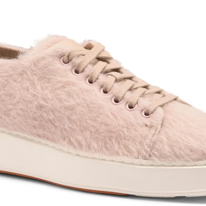 Women Pink Wool Sneaker Santoni Sneakers