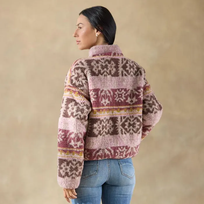 Women Printed Heidi Sherpa Pullover Berry Sundance Catalog Tops Women Printed Heidi Sherpa Pullover Berry Sundance Catalog Tops