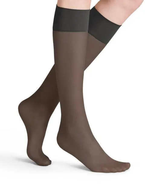 Women Pure Matt 20 DEN Women Kneehigh Socks Anthracite FALKE Fullyfashioned Stockings