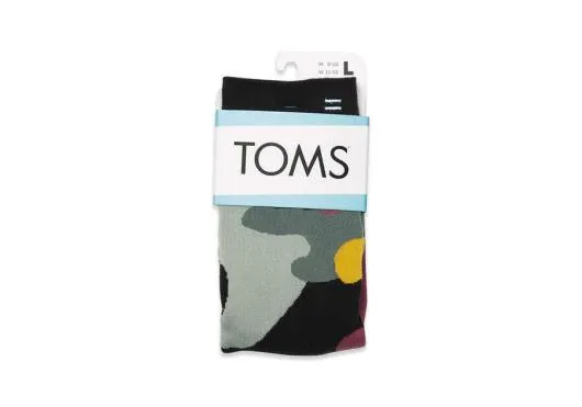 Women Quarter Crew Socks Abstract Floral TOMS Sneakers