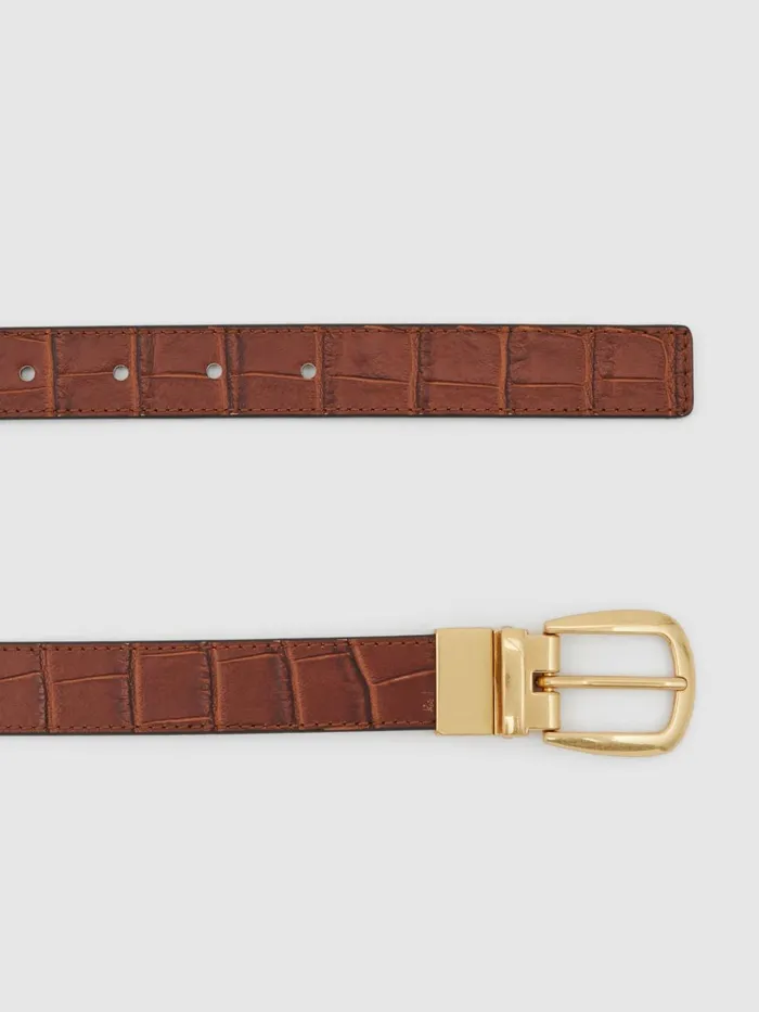 Women Reiss Belts Madison Reversible Leather Belt Whitetan