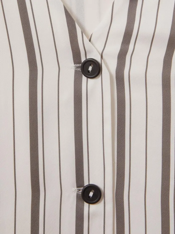 Women Reiss Blouses and Shirts Francie Striped Drawstring Hem Waistcoat Ivorygrey