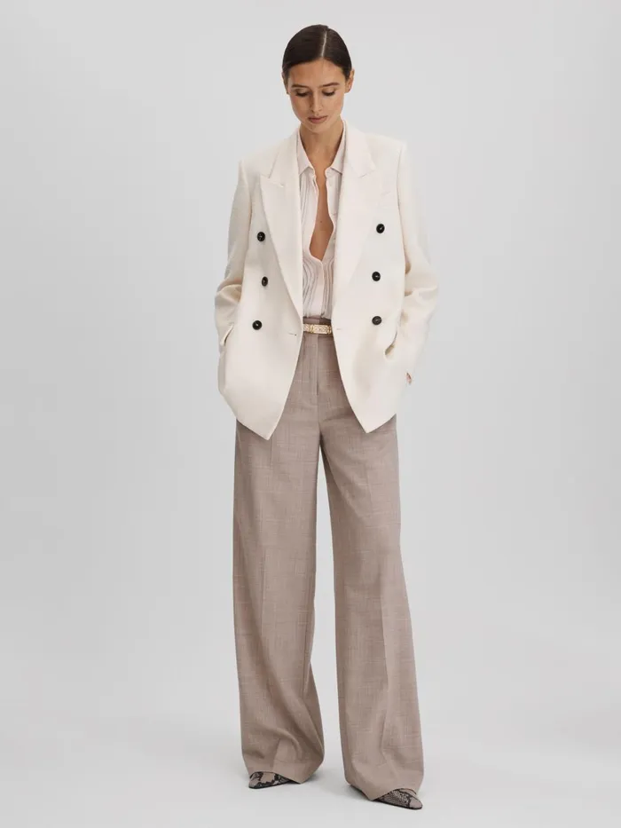 Women Reiss Blouses and Shirts Magda Pleated Flared Sleeve Blouse Nude