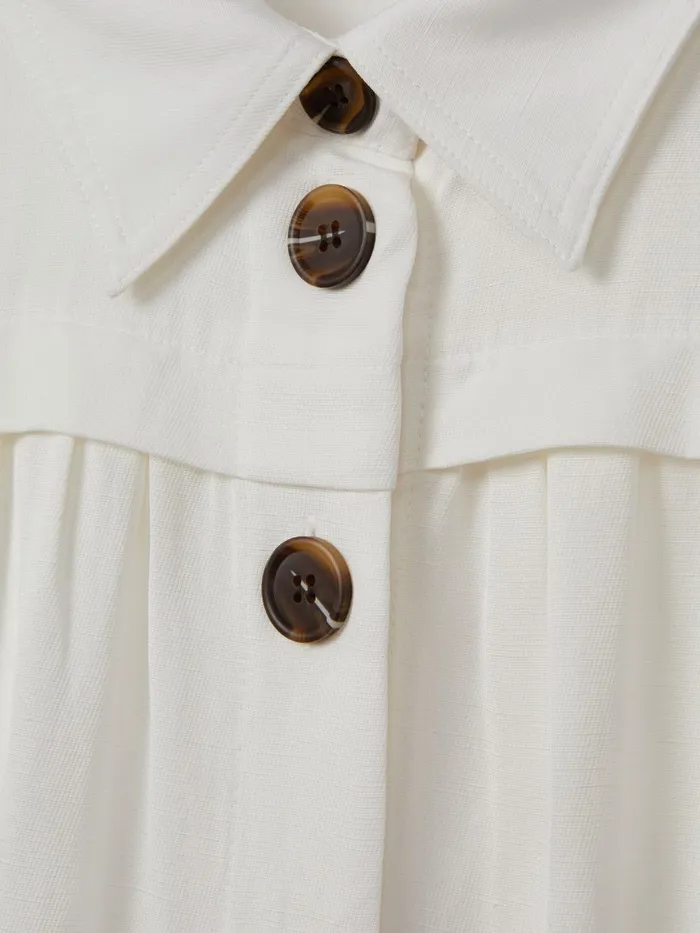Women Reiss Dresses Malika Belted Cap Sleeve Midi Dress White