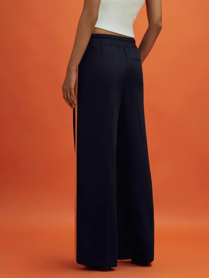 Women Reiss Pants F1 Side Stripe Drawstring Trousers Navypapaya