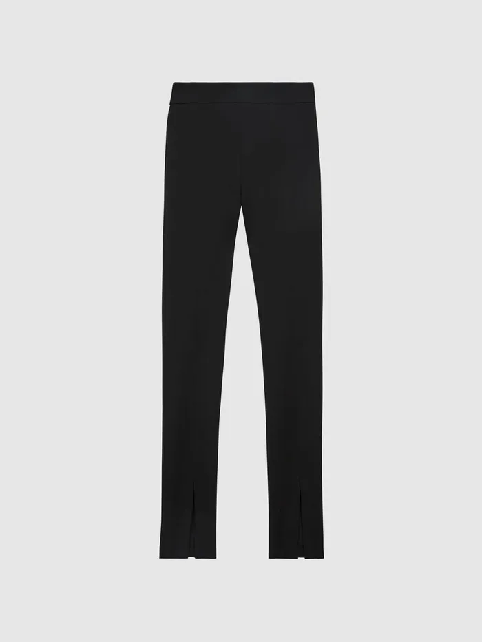 Women Reiss Pants Jayne Skinny Fit Split Front Trousers Black