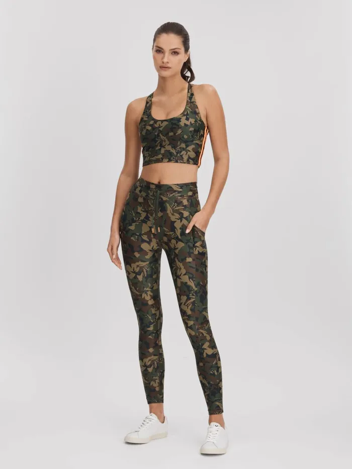 Women Reiss Pants Upside Camouflage Leggings Camo