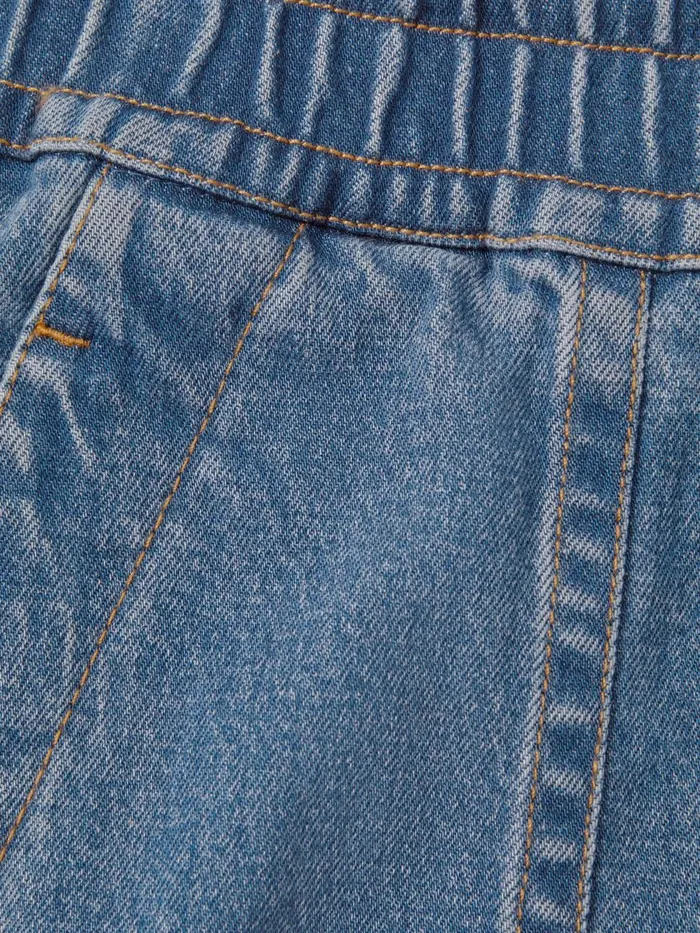 Women Reiss Shorts Isaac Lyocell Blend Denim Drawstring Shorts Mid Blue