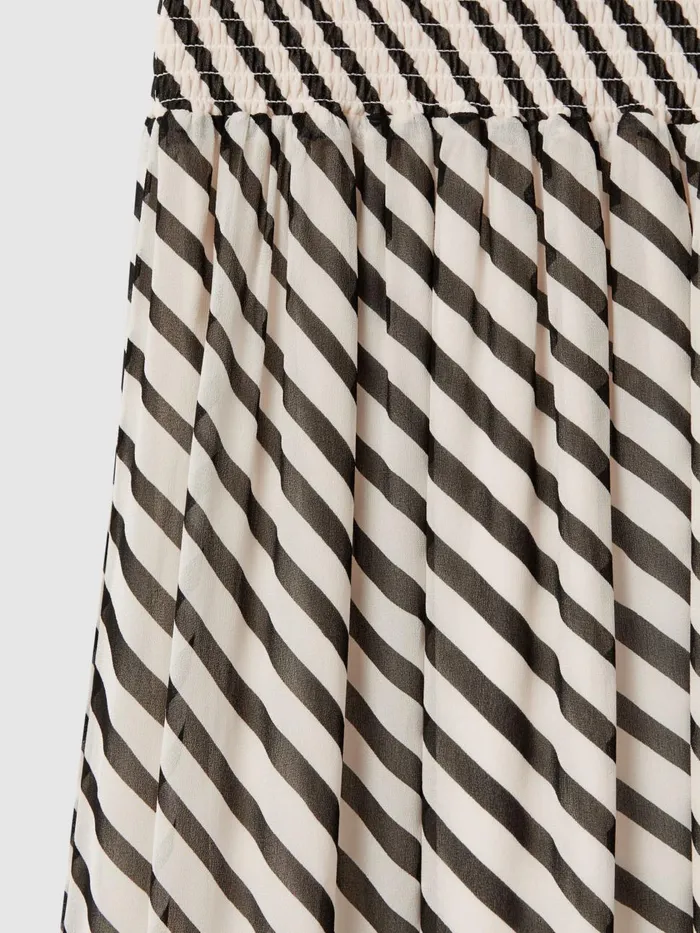 Women Reiss Skirts Dani Striped Panelled Midi Skirt Blackcream