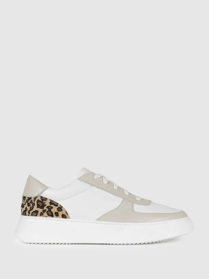 Women Reiss Sneakers Footwear Leather Marais Trainers Sandwhite