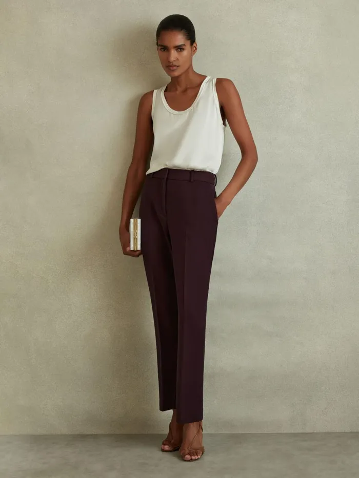 Women Reiss Suits and Tailoring Gabi Slim Fit Suit Trousers Berry