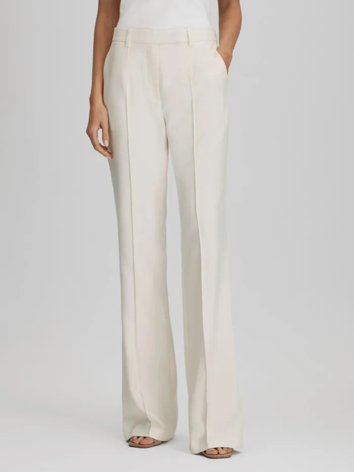 Women Reiss Suits and Tailoring Millie Flared Suit Trousers Cream