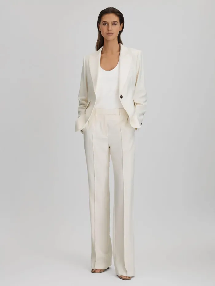 Women Reiss Suits and Tailoring Millie Flared Suit Trousers Cream