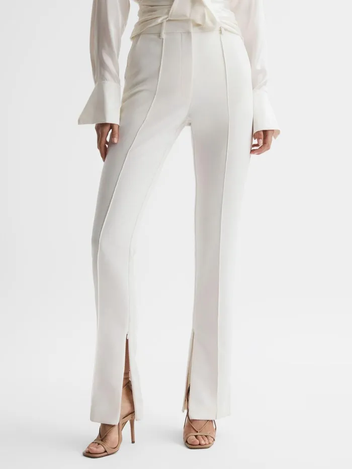 Women Reiss Suits and Tailoring Tailored Split Hem Trousers Ivory