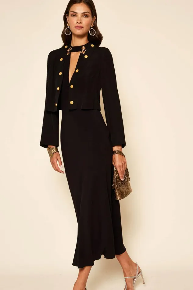 Women RIXO All Clothing Eleanora Midi Dress Black