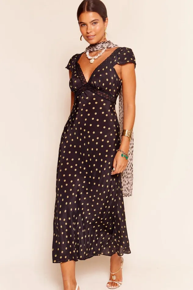 Women RIXO All Clothing Iggy Midi Dress Bohemia Spot Olive