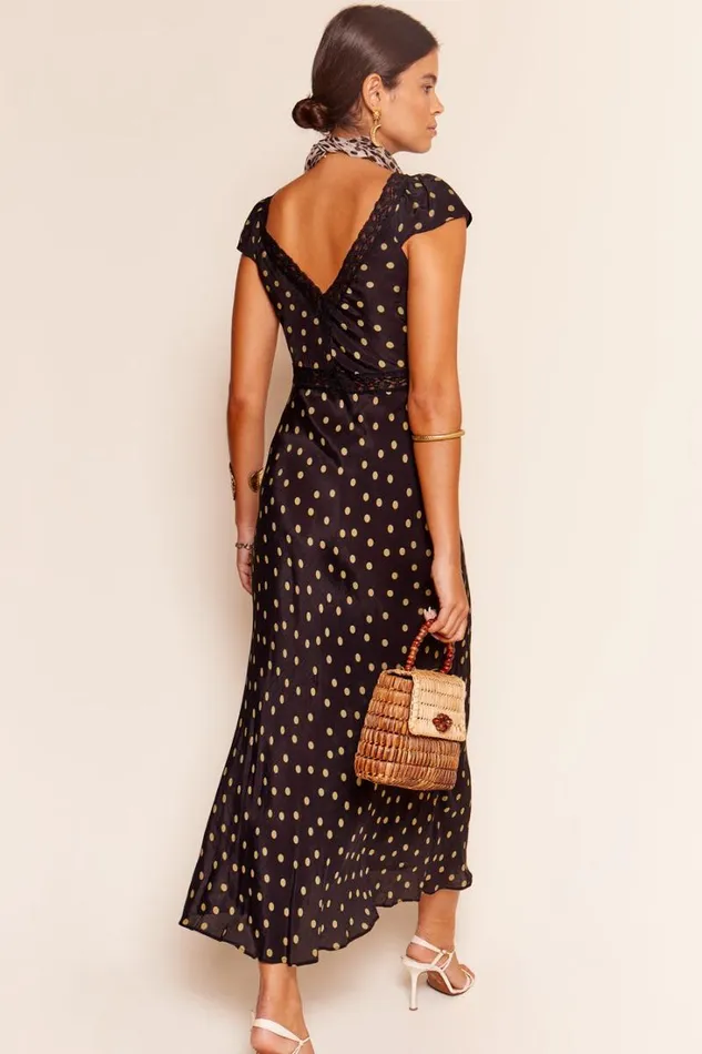 Women RIXO All Clothing Iggy Midi Dress Bohemia Spot Olive