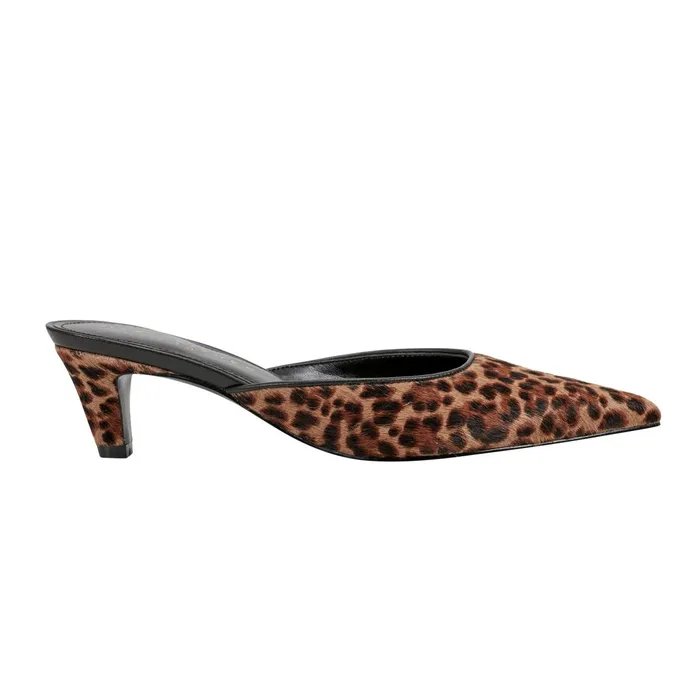 Women Rosaly Heeled Mule Leopard Marc Fisher Heels and Pumps