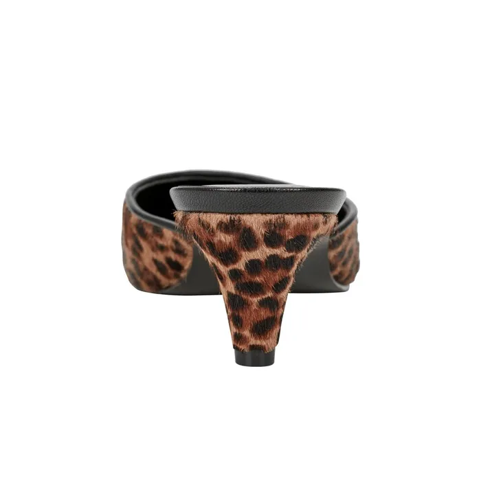 Women Rosaly Heeled Mule Leopard Marc Fisher Mules and Slides