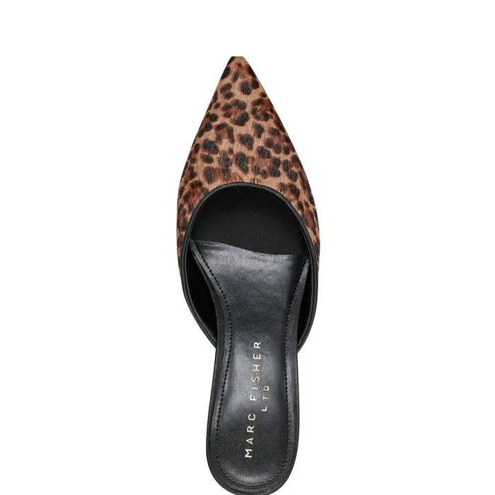Women Rosaly Heeled Mule Leopard Marc Fisher Mules and Slides