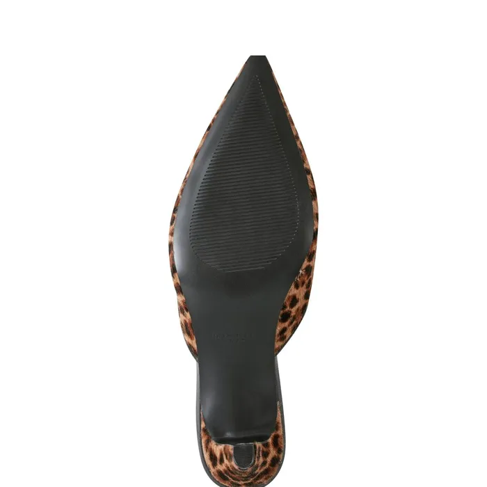 Women Rosaly Heeled Mule Leopard Marc Fisher Mules and Slides
