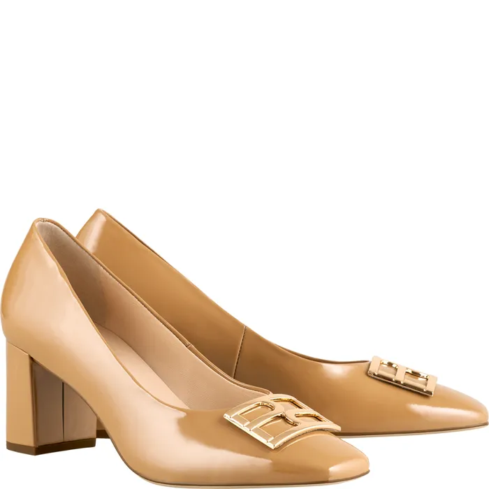 Women Rosette Pumps Toffee HGL Classic