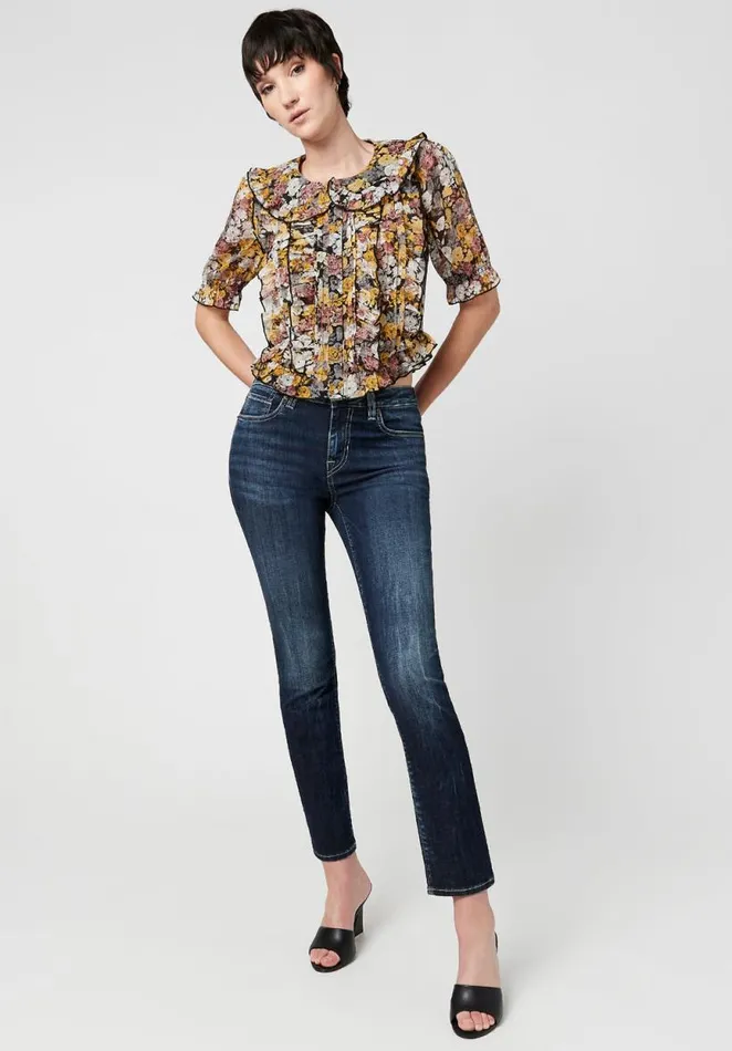Women Sailor Collar Zola Blouse Moody Floral Buffalo David Bitton Blouses