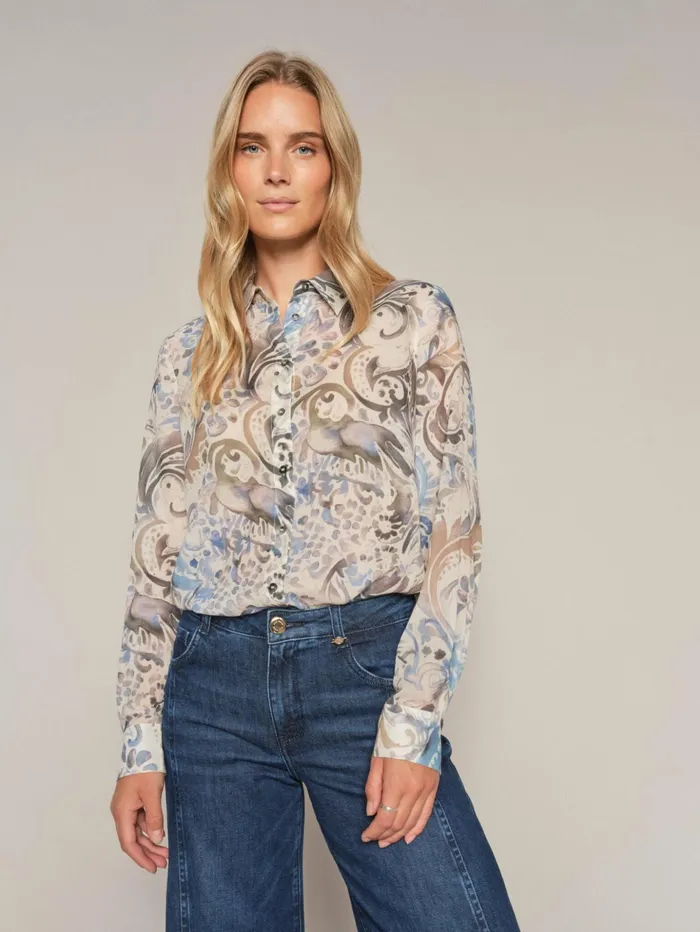 Women Shirts MOS MOSH MMEike Agua Voille Shirt Set Sail
