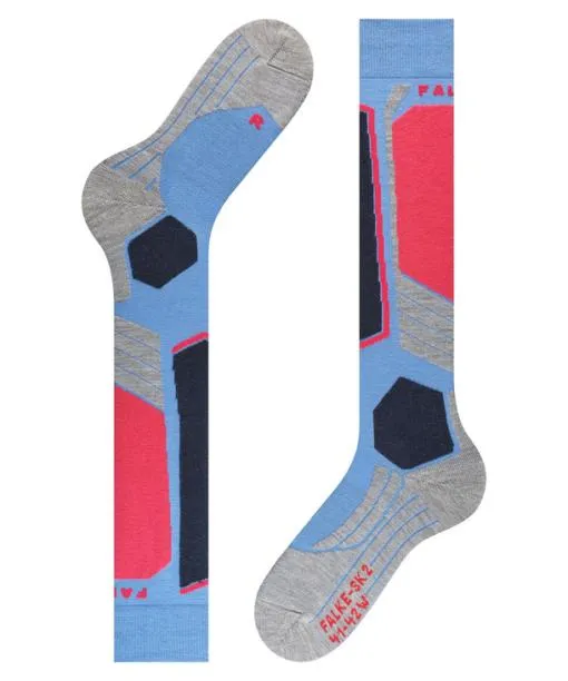 Women SK2 Intermediate Women Skiing Kneehigh Socks Blue Note FALKE Ski Socks