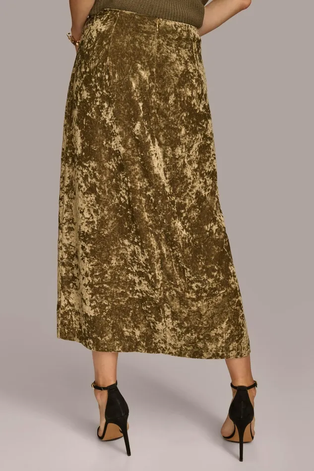 Women Skirts Donna Karan DISTRESSED VELVET SKIRT Beech