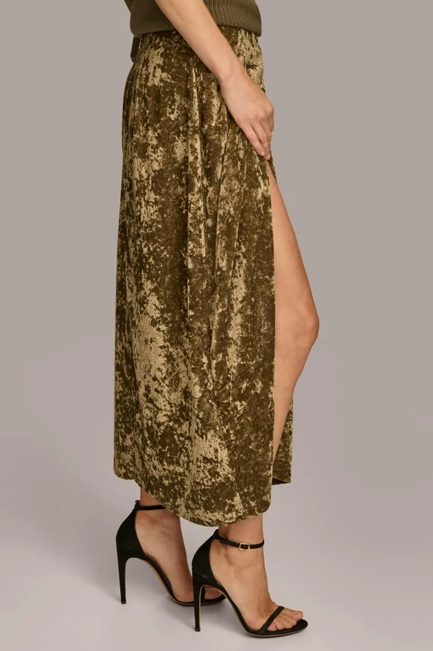 Women Skirts Donna Karan DISTRESSED VELVET SKIRT Beech