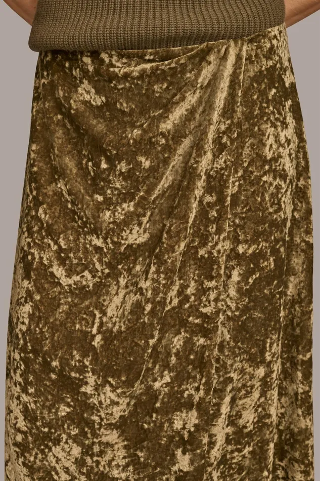 Women Skirts Donna Karan DISTRESSED VELVET SKIRT Beech